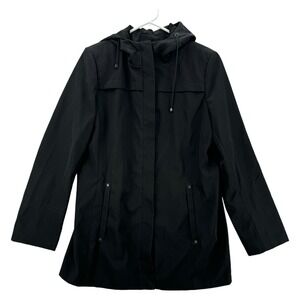Calvin‎ Klein Parka Jacket Womens Small  Black Outdoor Windproof Hooded Classic